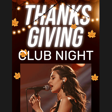 Thanksgiving Club Night Event Flyer